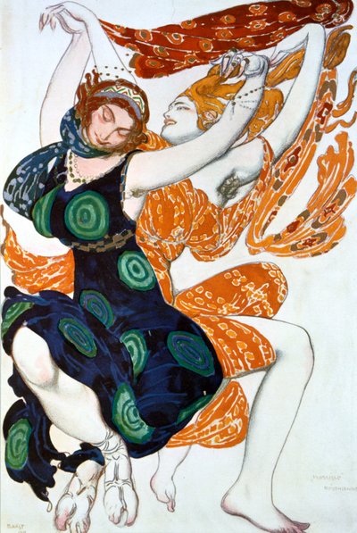 Two Bacchantes, Costume Design for a Ballets Russes Production of Tcherepnin