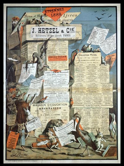 Advertisement for the publishing house Hetzel from Le Monde Illustre, December 1883 by Leon Becker