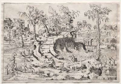Landscape with Putti by Leon Davent