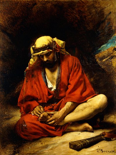 An Arab plucking a Thorn from his Foot by Leon Joseph Florentin Bonnat