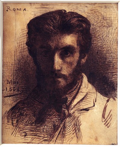 Self-Portrait. Drawing by Leon Joseph Bonnat. May 1858. Paris, Musee d