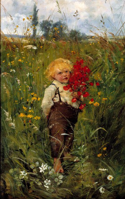 The little boy with the bouquet by Leon Louis Tanzi