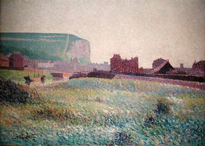 Port at the foot of the cliffs by Leon Pourtau