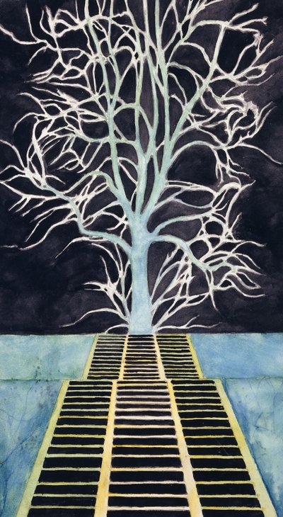 The Tree at the Top of the Stairs by Leon Spilliaert
