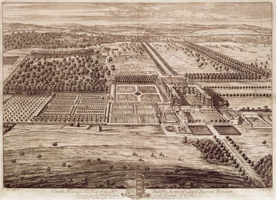 Prospect of Temple Newsam House from the East (engraved by Jan Kip) by Leonard (after) Knyff