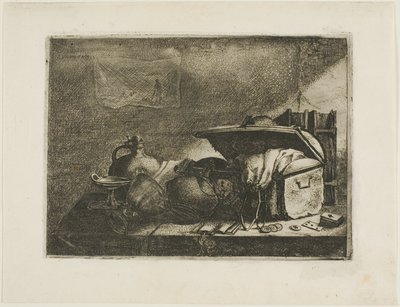 Still Life with Travelling Trunk by Leonard Bramer