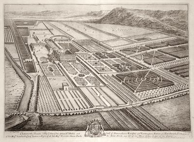 Chatsworth House, Seat of William Cavendish, 1st Duke of Devonshire, Engraved by Johannes Kip by Leonard Knyff