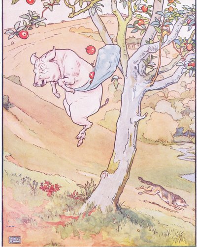 Are They Nice Apples? Yes, Very Nice, Said the Little Pig, I Will Throw You Down One by Leonard Leslie Brooke