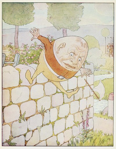 Humpty Dumpty had a great fall, from A Nursery Rhyme Picture Book, pub. 1914 by Leonard Leslie Brooke