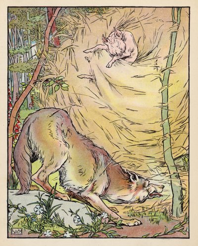 Illustration for The Three Little Pigs by Leonard Leslie Brooke
