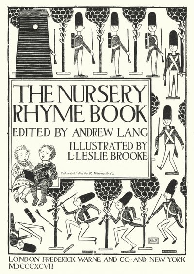 Title-page illustration for The Nursery Rhyme Book edited by Andrew Lang (engraving) by Leonard Leslie Brooke