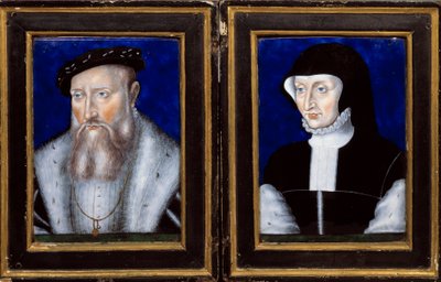 Portrait of Claude de Lorraine, Duke of Guise and Antoinette of Bourbon Vendome by Leonard Limosin