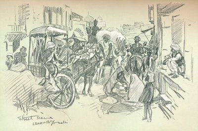 A Street Scene in Delhi, c1903 by Leonard Raven Hill