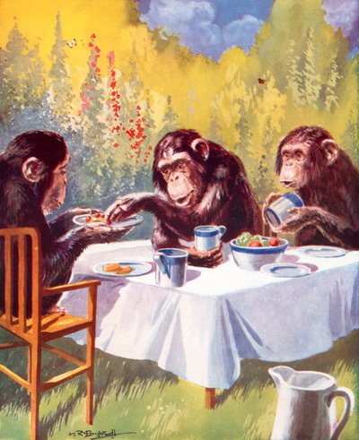 A Chimpanzee Tea Party by Leonard Robert Brightwell