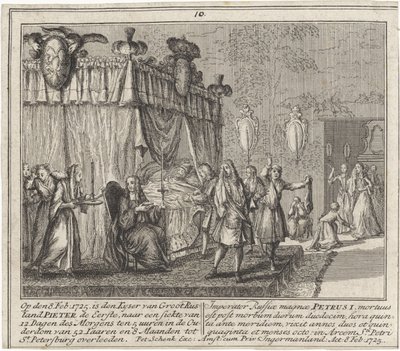 The Death of Peter the Great on 8 February 1725, 1727 by Leonard Schenk