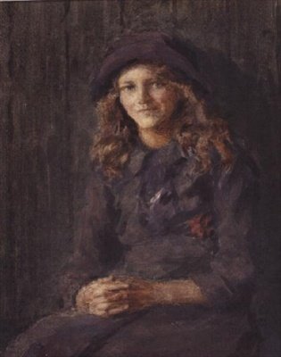 Young Girl in a Mauve Hat, c.1918 by Leonard Skeats