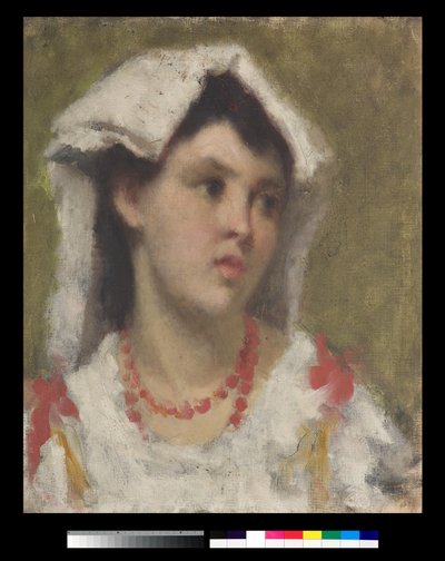 Portrait of a Young Woman from Ciociaria by Leonardo Bazzaro