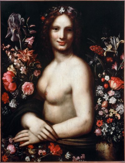 Bust of a Young Woman Called Flora by Leonardo da (after) Vinci