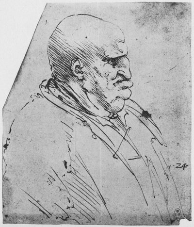 A Grotesque Profile of a Man to the Right by Leonardo da Vinci