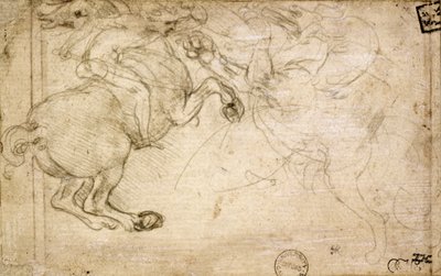 A Horseman in Combat with a Griffin, 16th century by Leonardo da Vinci