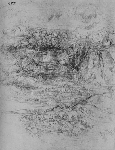 A Storm Over an Alpine Valley by Leonardo da Vinci