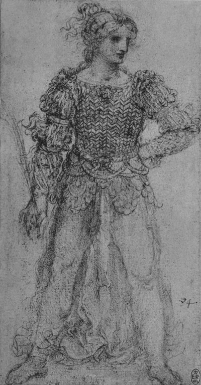 A Woman Wearing a Bodice of Interlaced Ribbons by Leonardo da Vinci