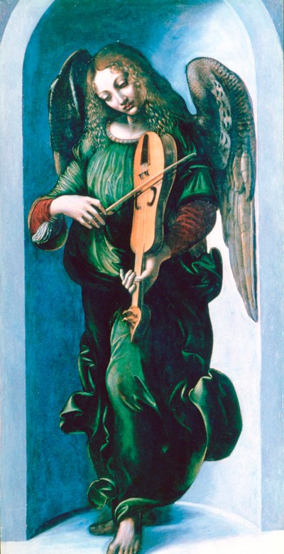 An Angel in Green with a Vielle, c. 1500 by Leonardo da Vinci