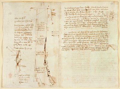 Plan of the River Arno and notes on the bridges of Florence, from 