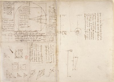Notes and diagrams on mechanics and the centre of gravity, from 