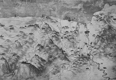 Birds-Eye View of Part of Tuscany by Leonardo da Vinci