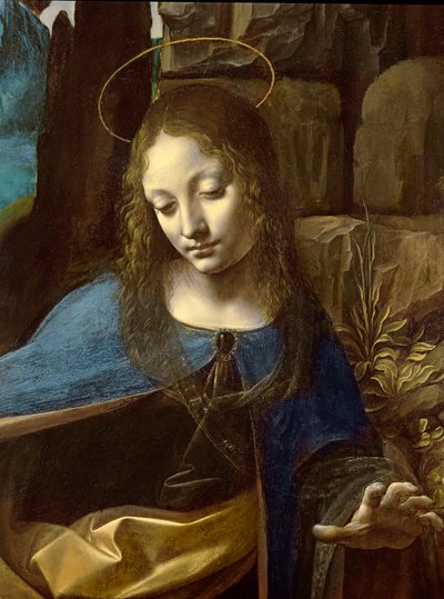Detail of the Head of the Virgin, from The Virgin of the Rocks (detail) by Leonardo da Vinci