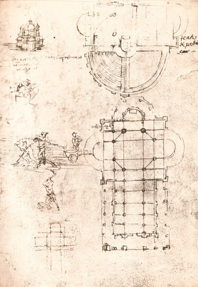 Drawing of Churches, c1472-c1519 by Leonardo da Vinci