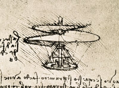 Extract from a Da Vinci Manuscript: Aerial Screw (Helicopter) by Leonardo da Vinci