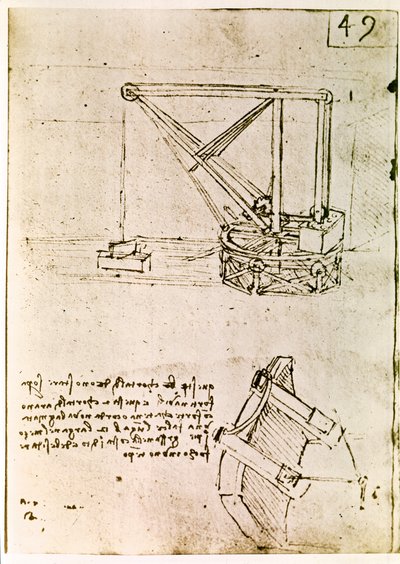 Extract from a Da Vinci Manuscript: Revolving Crane by Leonardo da Vinci