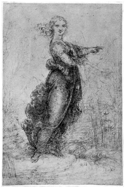 Floating Female Figure, Late 15th or Early 16th Century, 1954 by Leonardo da Vinci