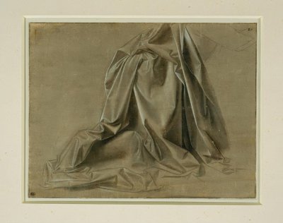 Study of Drapery for a Kneeling Figure in Lost Profile by Leonardo da Vinci