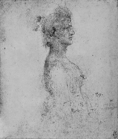 Half-Length of a Young Woman in Profile to the Right, c1480 1945 by Leonardo da Vinci
