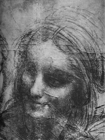 Head of St. Anne - Virgin and Child with St. Anne and Infant St. John, c1480 by Leonardo da Vinci