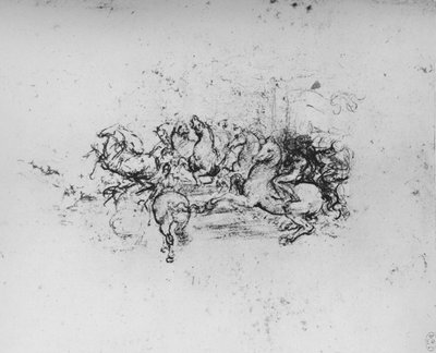 Horsemen with Pennants Advancing from the Left by Leonardo da Vinci
