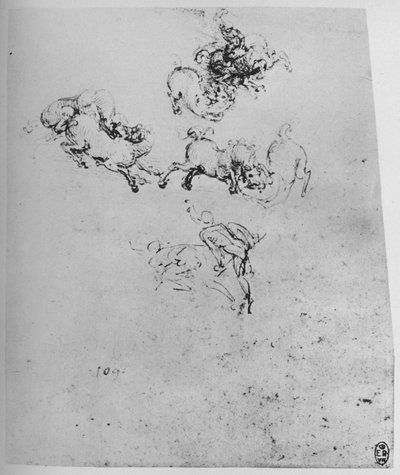 Horses and Horsemen in Combat by Leonardo da Vinci