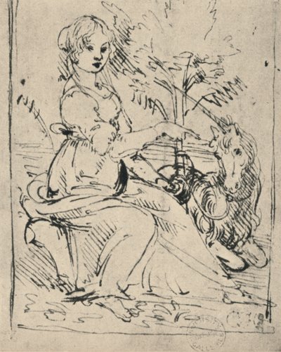 Maiden with a Unicorn, c1478-1480 by Leonardo da Vinci