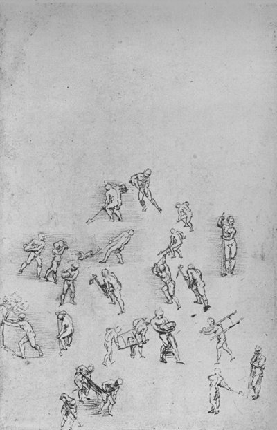 Men Digging, Carrying Earth, Etc. by Leonardo da Vinci