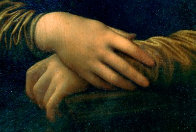 Portrait of Mona Lisa (detail) by Leonardo da Vinci