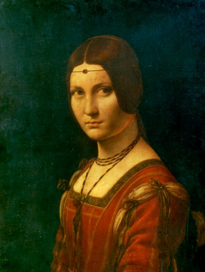 Portrait of an Unknown Woman La Belle Ferroniere, c1490 by Leonardo da Vinci