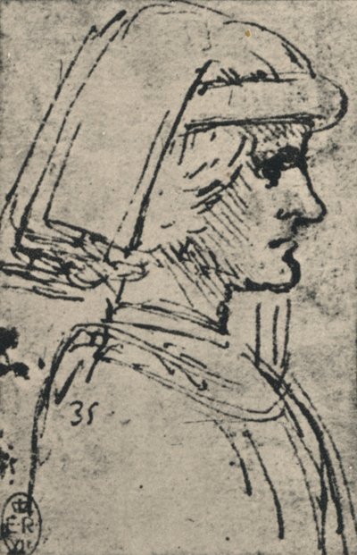 Profile of a Young Man Wearing a Chaperon by Leonardo da Vinci