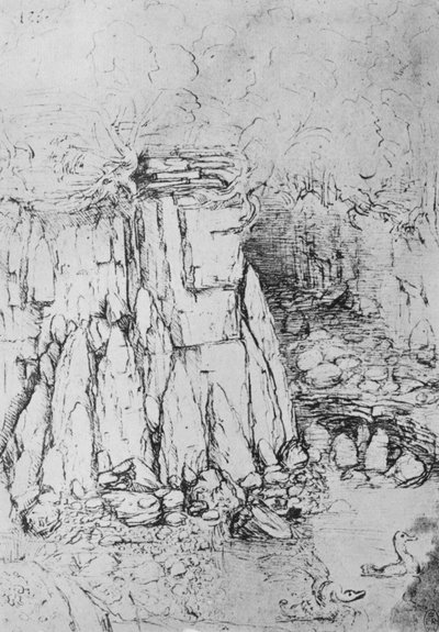 Rocks and Stream by Leonardo da Vinci