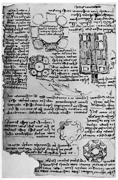 Sketch for Romorantin Castle by Leonardo da Vinci