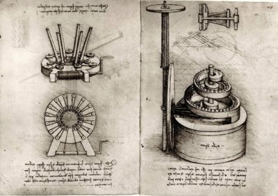 Studies on Mechanics; Right Clock Spring by Leonardo da Vinci