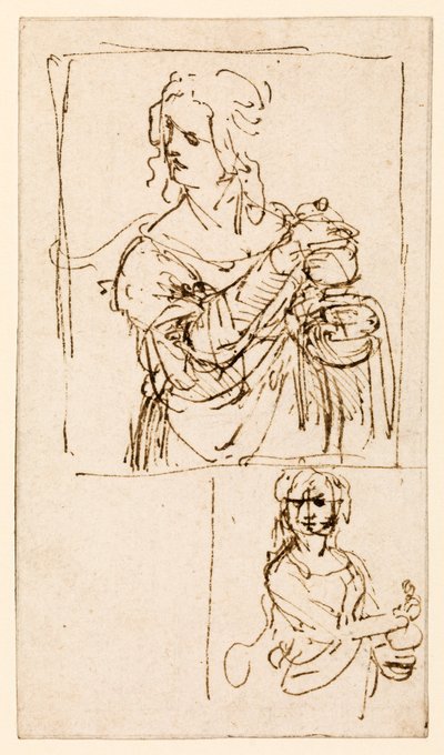 Studies for Saint Mary Magdalene by Leonardo da Vinci