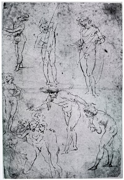 Studies for The Adoration of the Magi by Leonardo da Vinci